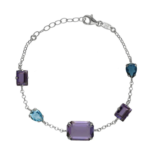 Pulsera cristal morado en Plata de Balance