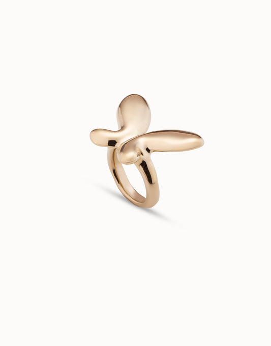 Anillo bañado en oro de 18K con forma de mariposa mediana