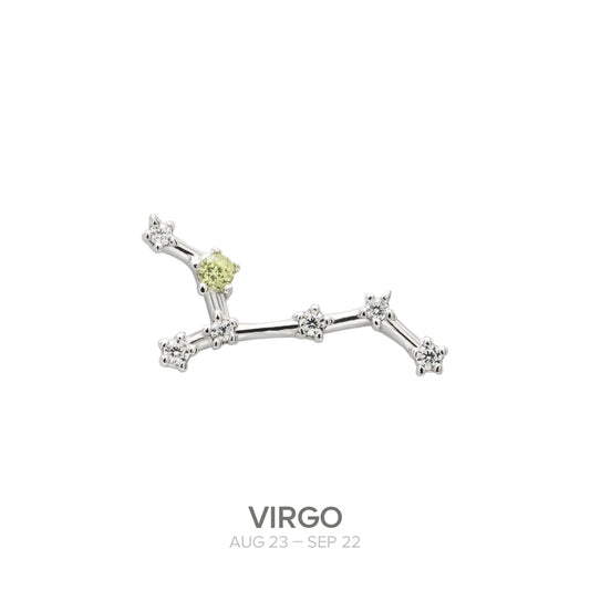 Colgante VIRGO de plata con Peridoto natural