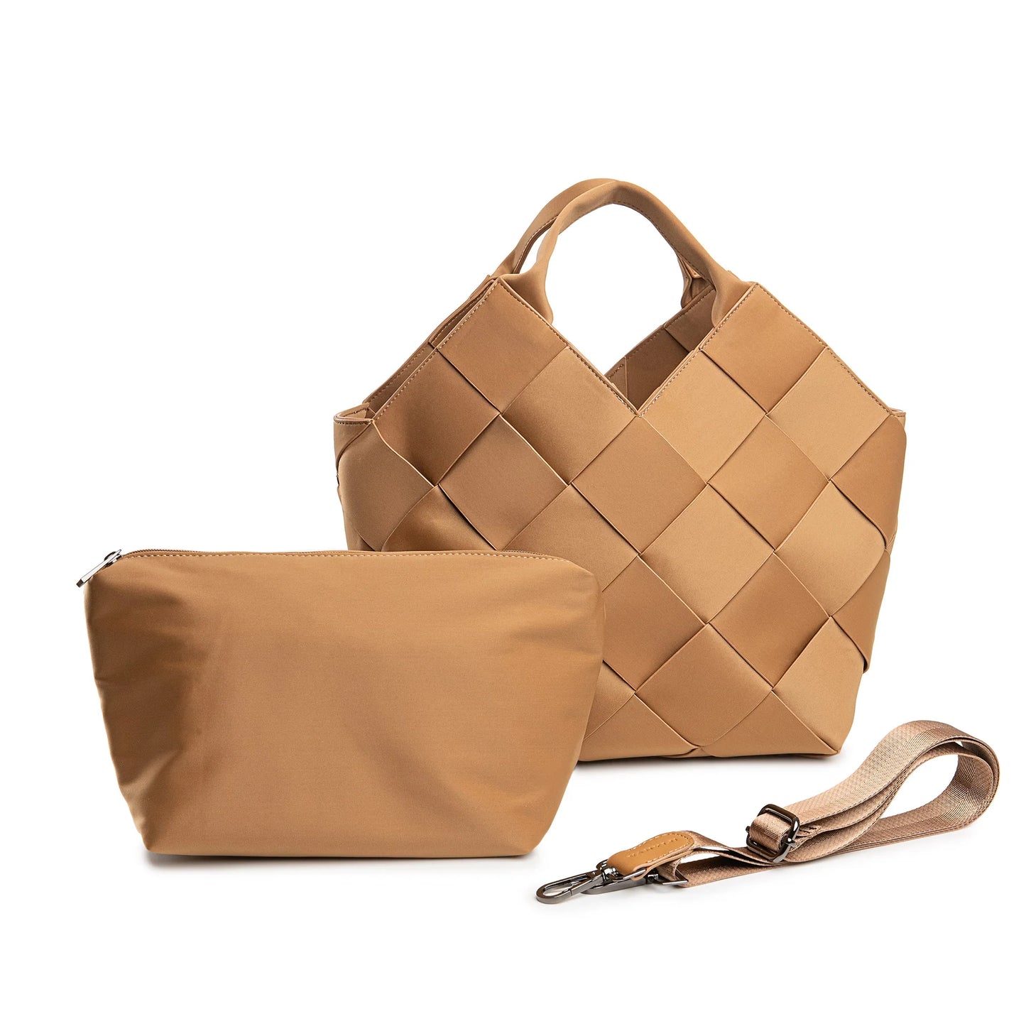 Paris L. Bolso trenzado rombo beige