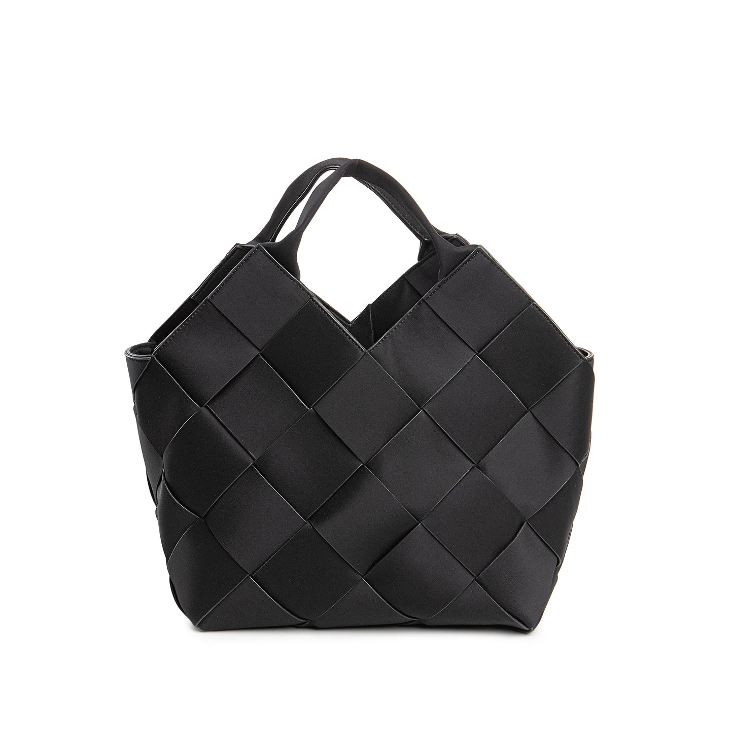 Paris S. Black diamond braided neoprene bag