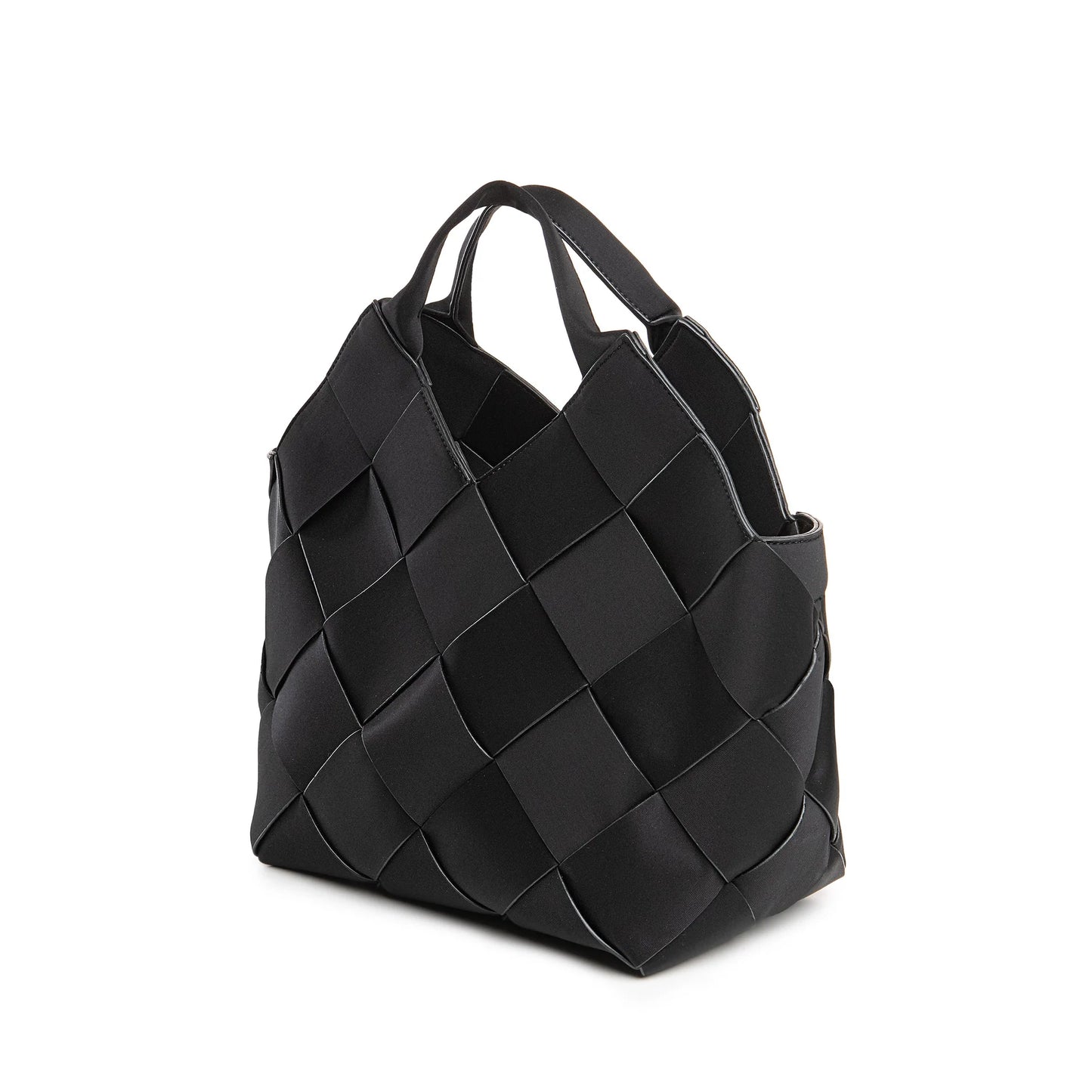 Paris S. Black diamond braided neoprene bag