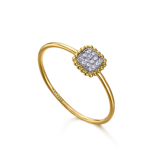 ANILLO PERLE CUADRADO ORO & DIAMANTES