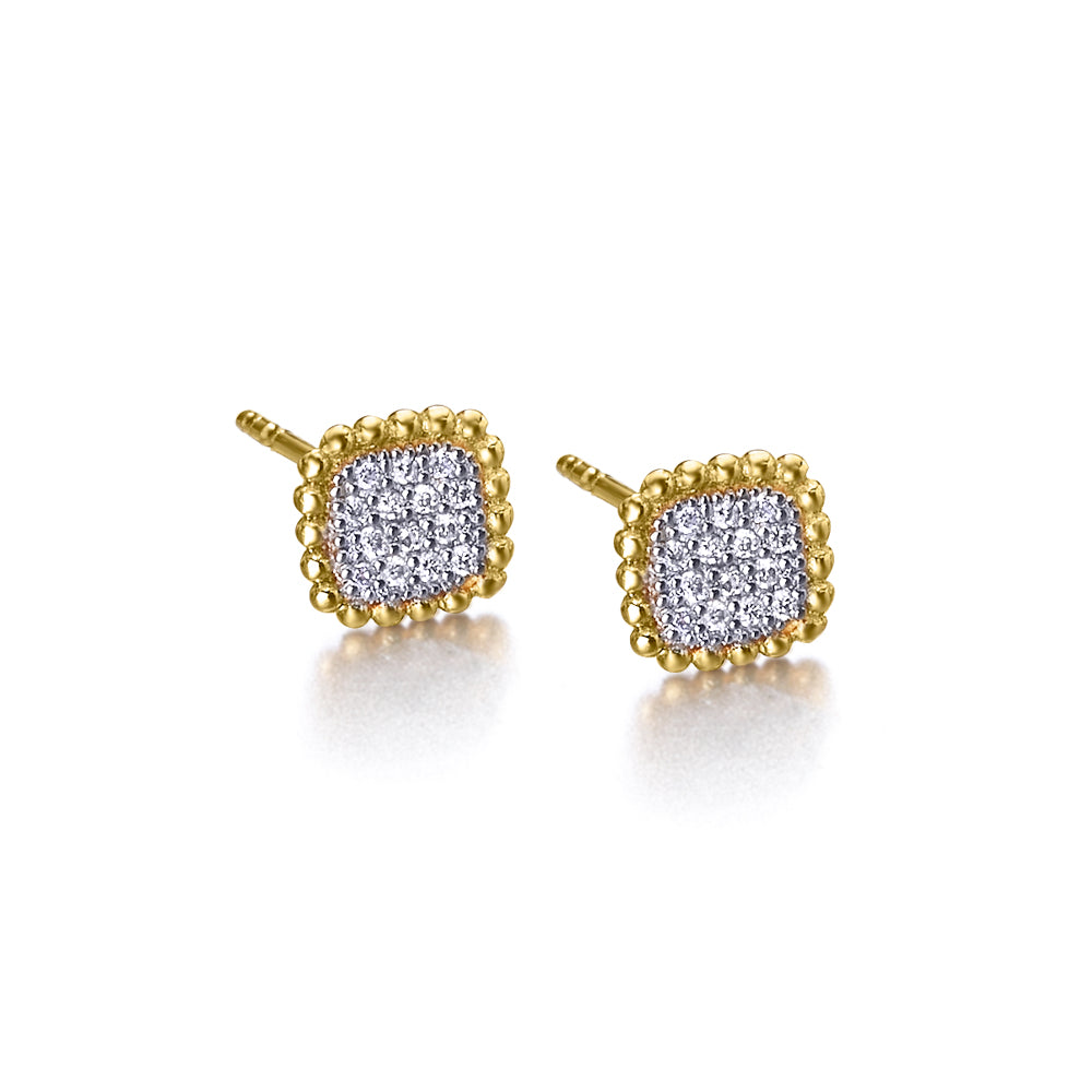 Pendientes Perle Cuadrados Oro & Diamantes