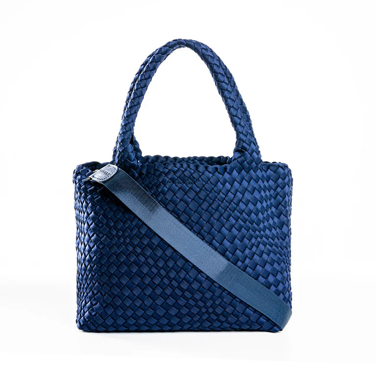 BASIC. NAVY BLUE BRAIDED NEOPRENE BAG