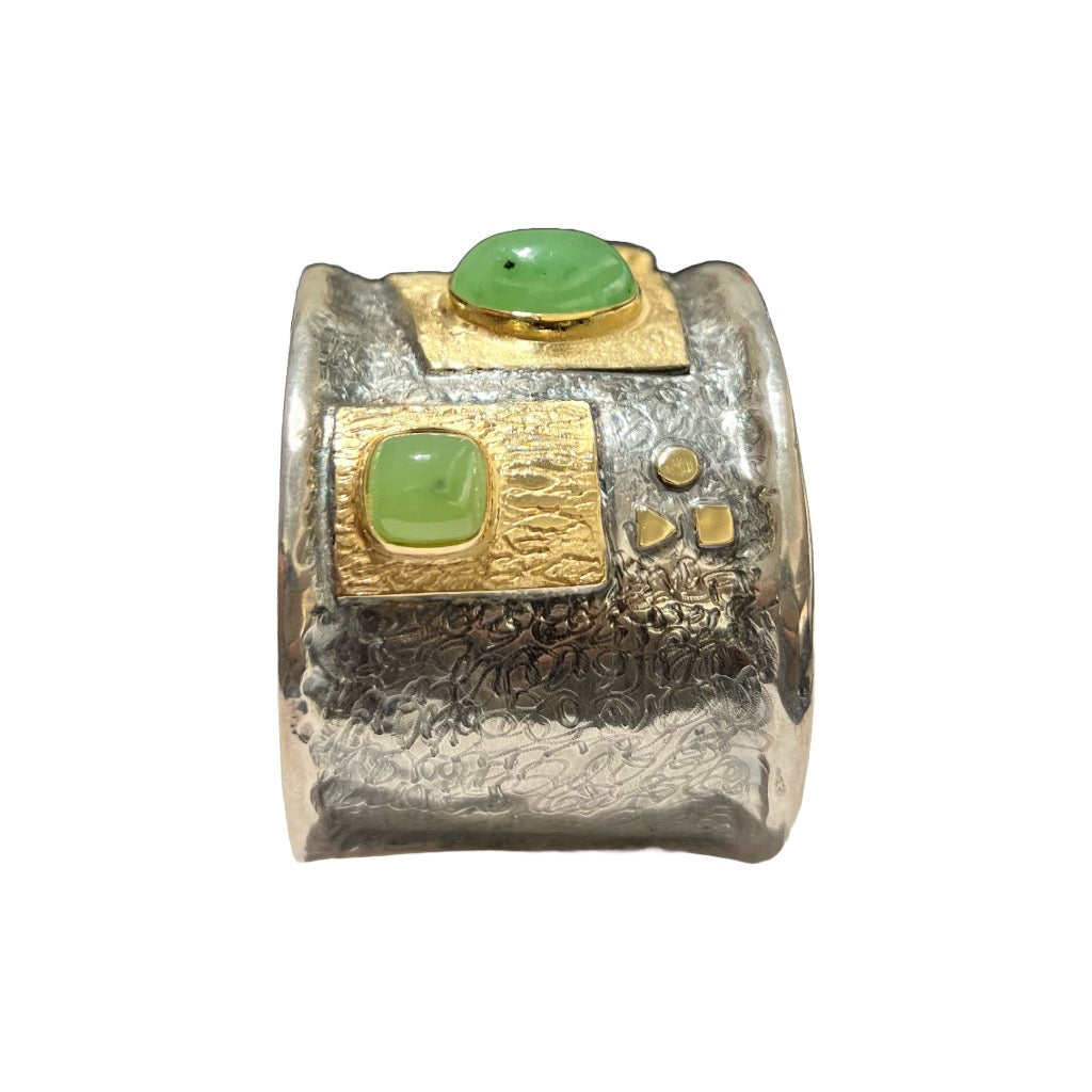 ESCLAVA PLATA Y ORO 18K Y JADE