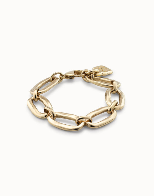 Pulsera de eslabones ovales bañada en oro de 18k