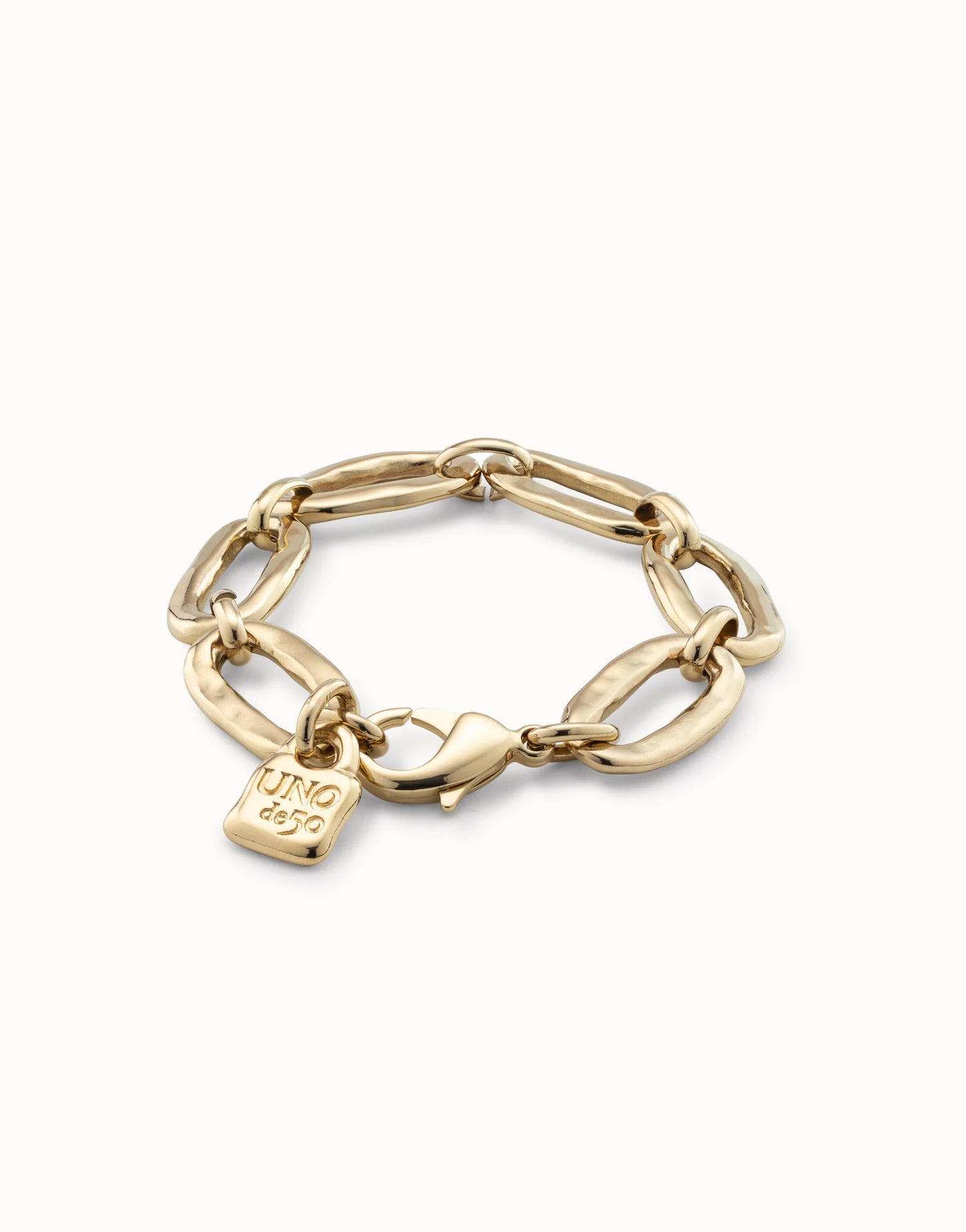 Pulsera de eslabones ovales bañada en oro de 18k