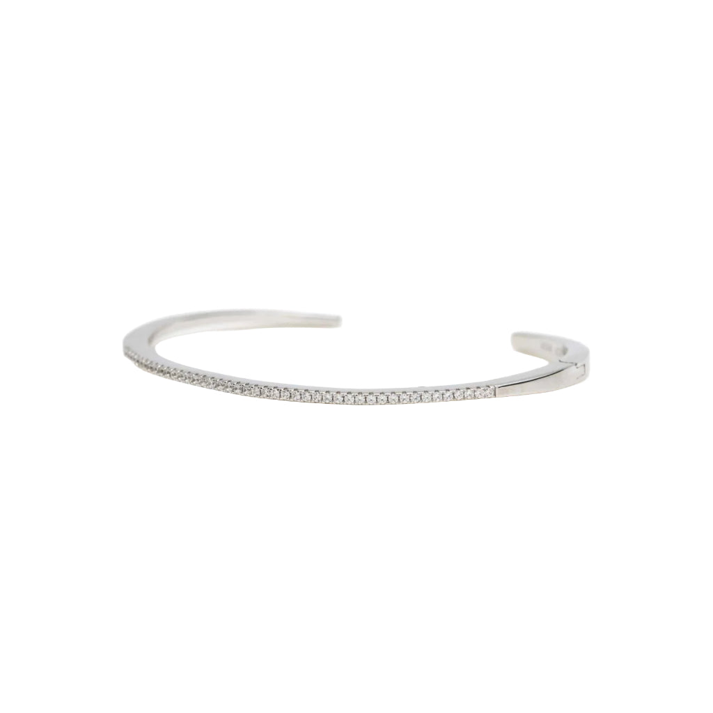 Pulsera esclava de plata diseño slim circonitas