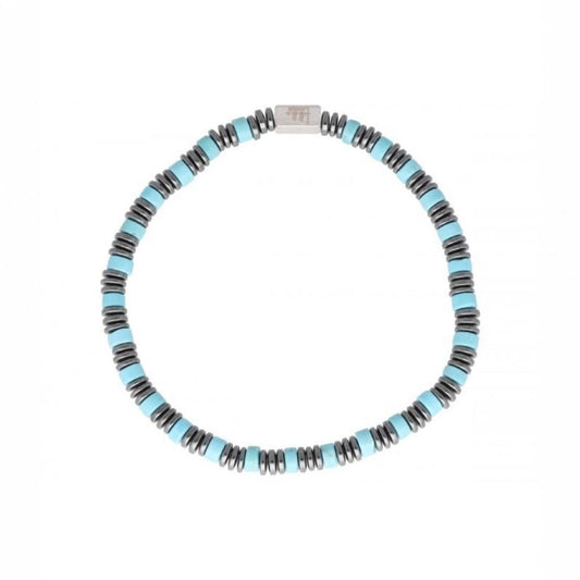 Pulsera acero y tourquoise - BALI064BR-T