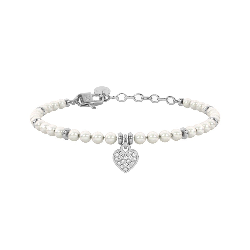 Pulsera con perlas y corazón Corazón | mamá