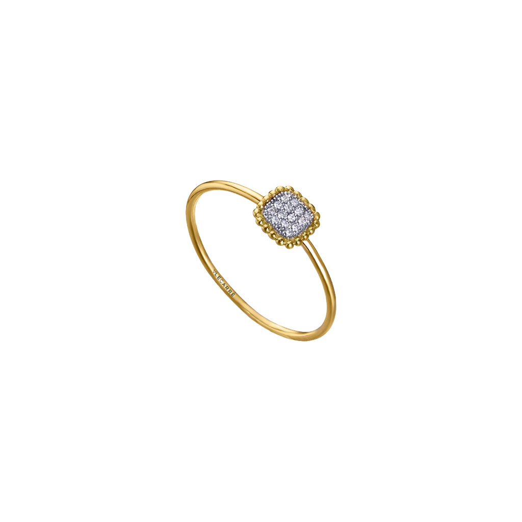 ANILLO PERLE CUADRADO ORO & DIAMANTES