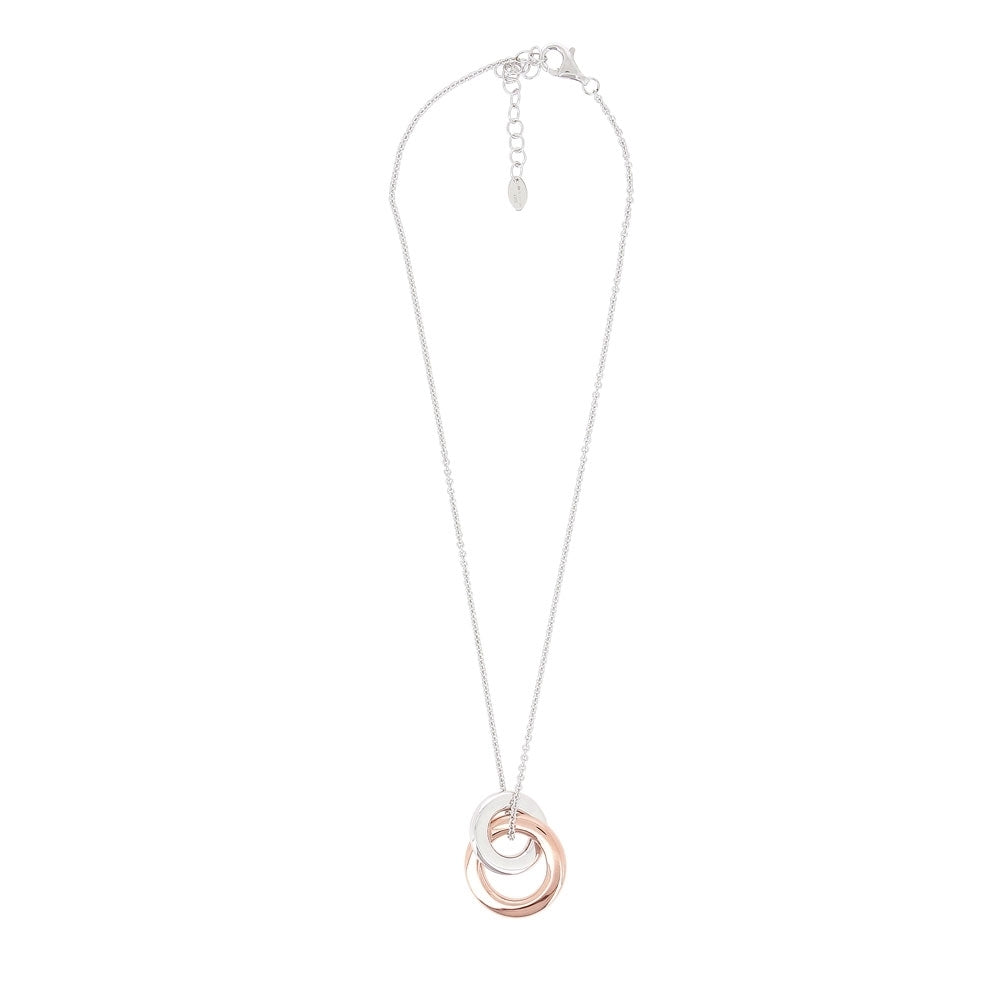 Two-tone hoop necklace and pendant - WELGE019